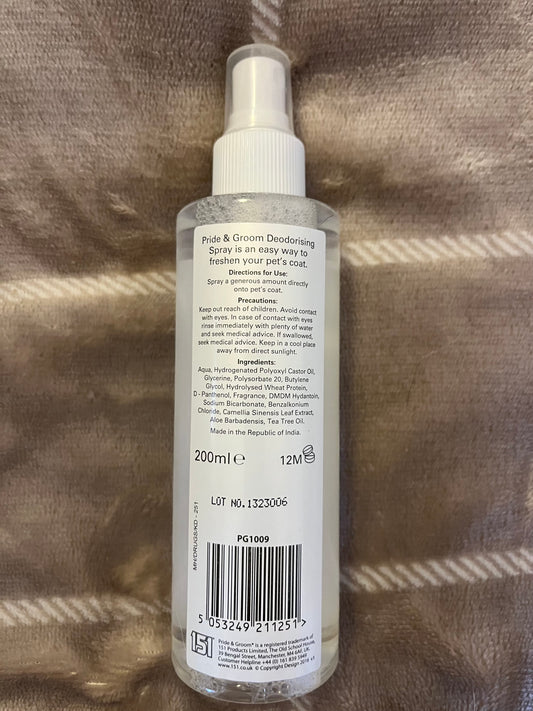 Pride and Groom Deodorising Doggie Spray