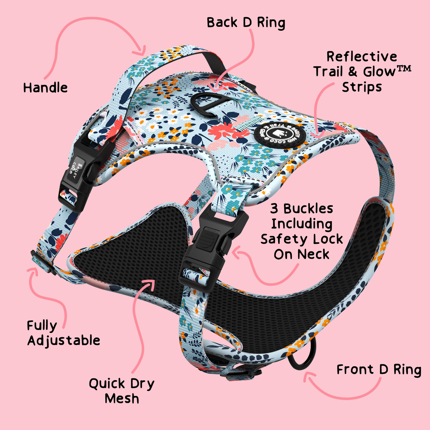 Trail & Glow® Dog Harness - Spring Dreams 2023: S