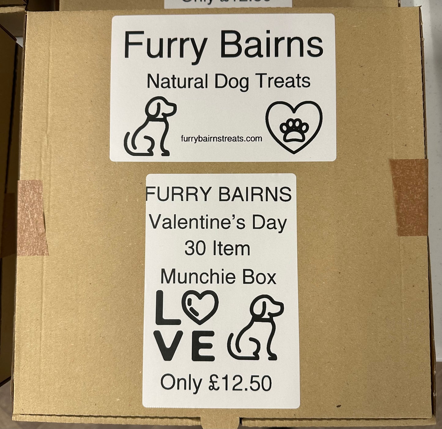 30 Item Valentine’s Doggie Munchie Box.