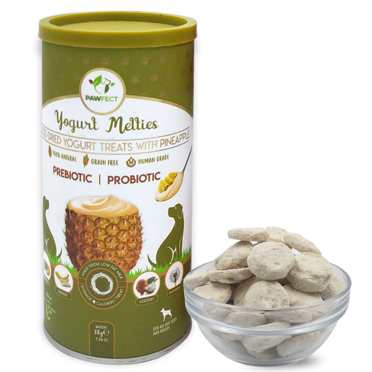 Pawfect Yogurt Melties Prebiotic and Probiotic Dog Treats: Pineapple & Yogurt (38g/1.34oz)