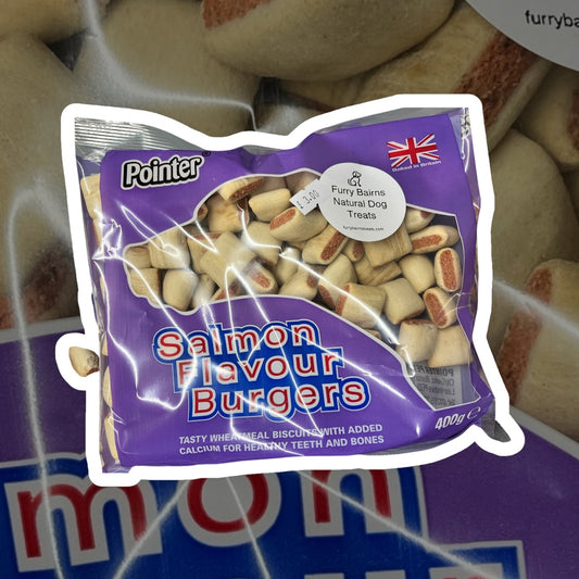 Pointer Salmon Flavour Burgers.