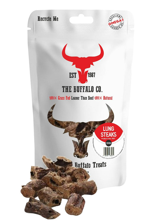 Buffalo Lung Steaks-Dog Treats-100g