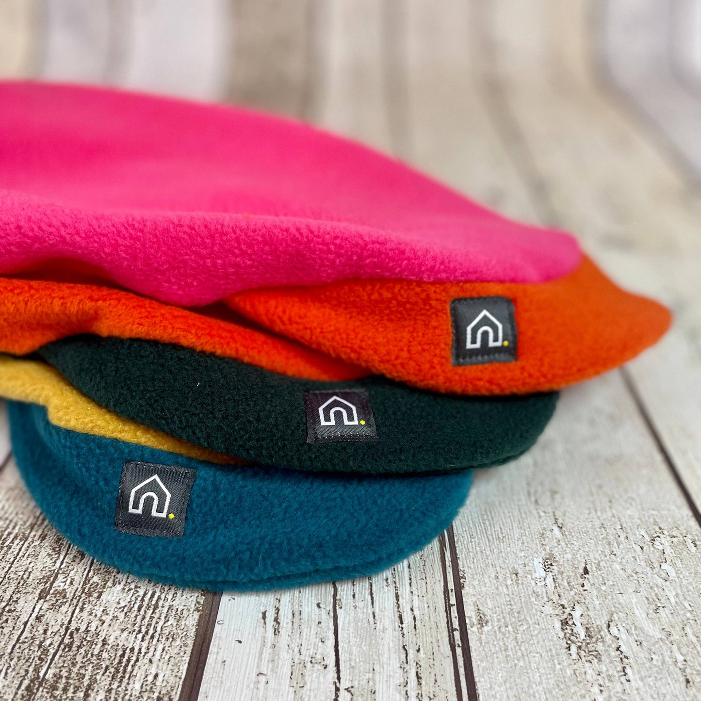 Two-Tone Dachshund Fleece Jumper: Mustard / Teal / Medium