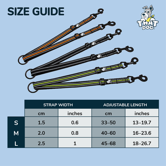 Reflective Double Lead Extender: Black / M