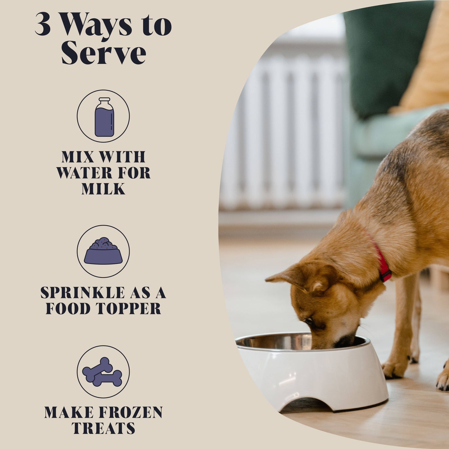 Calming Goats Milk Powder for Dogs | Makes Twelve Pints.