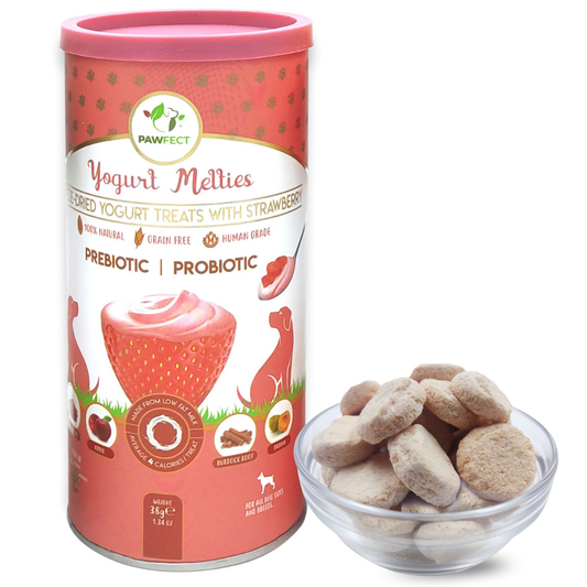 Pawfect Yogurt Melties Prebiotic and Probiotic Dog Treats: Strawberry & Yogurt (38g/1.34oz)