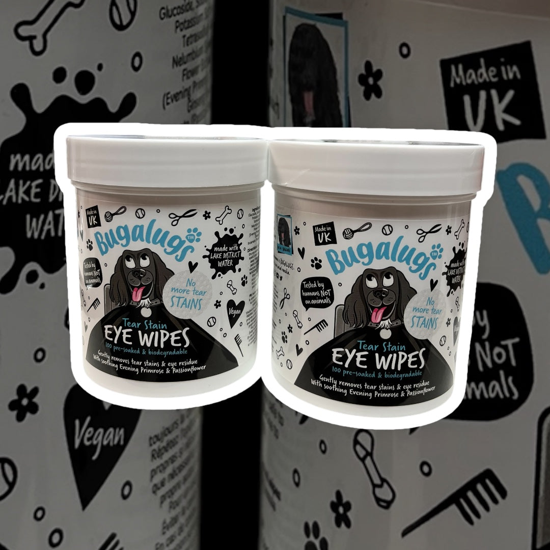Bugalugs Tear Stain Eye Wipes.