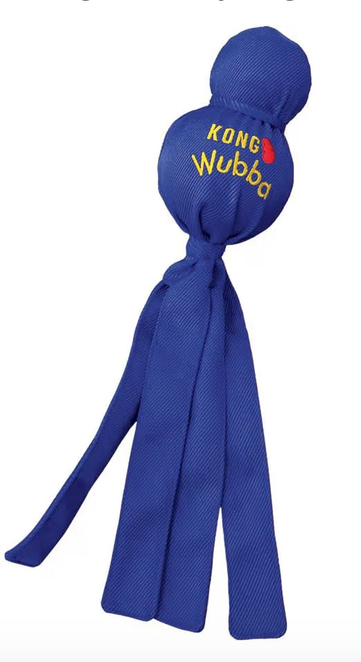 KONG Wubba Large Blue dog toy.