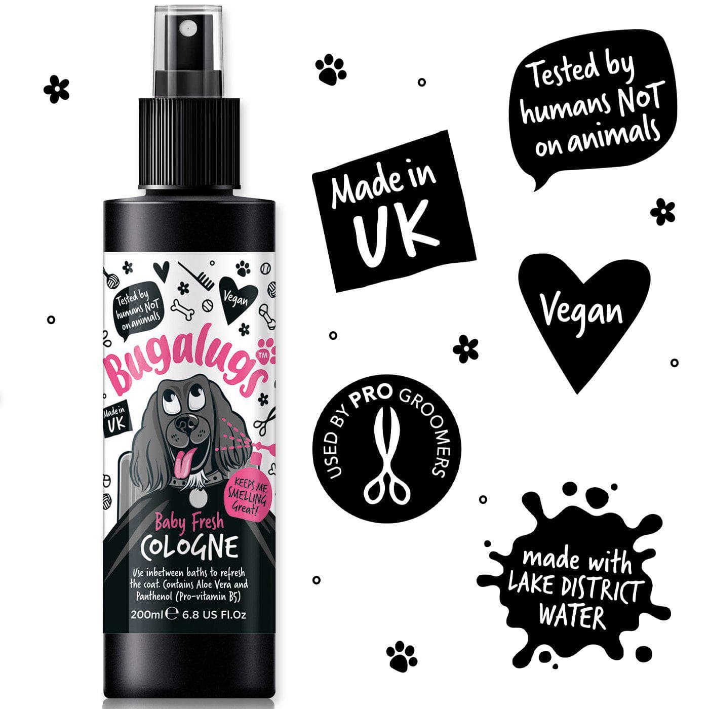 Bugalugs Pet Cologne Baby Fresh 200ml.