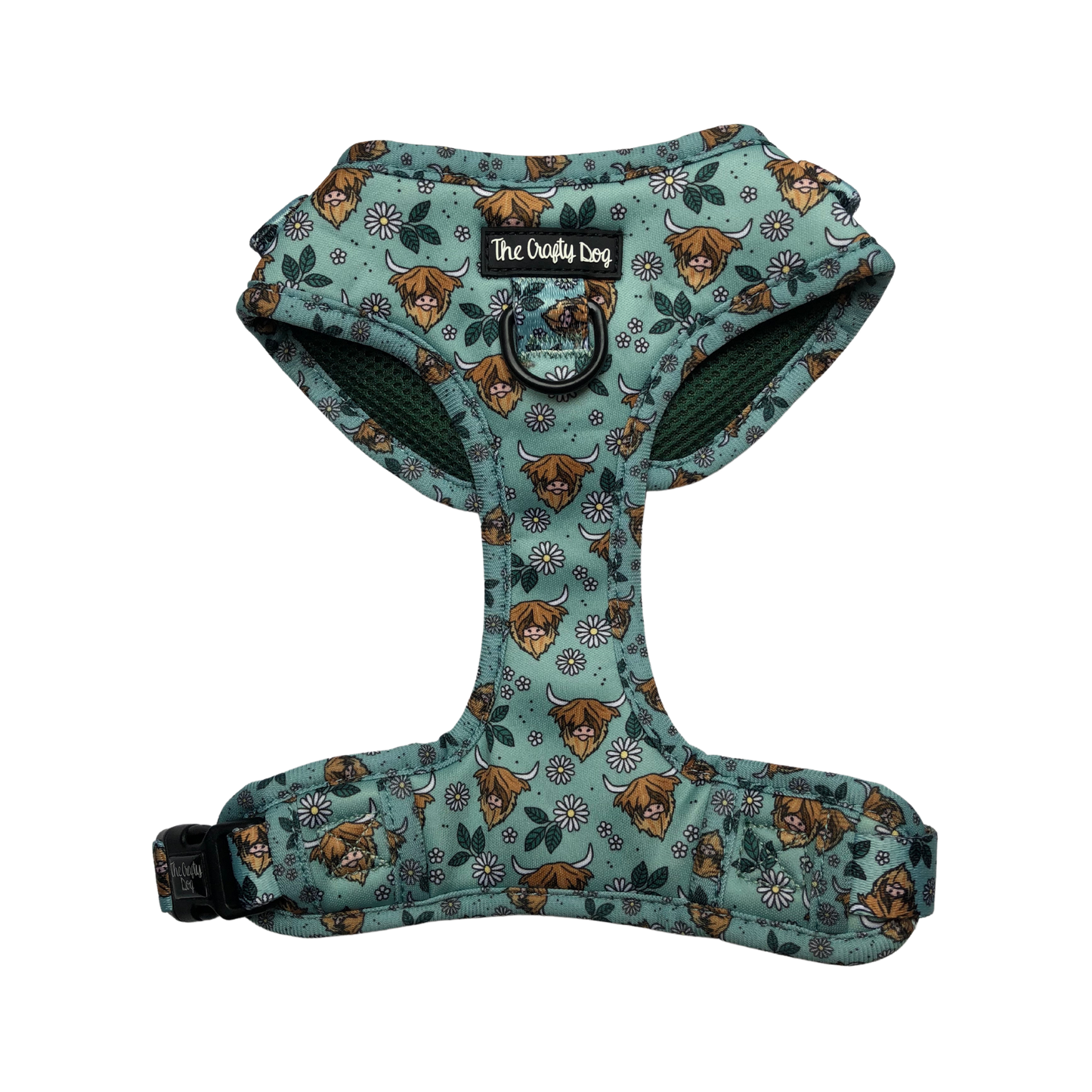 The Crafty Cow Harness - Mint Highland Cows Simple Summer