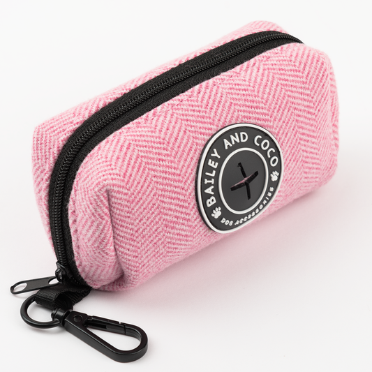 Poo Bag Holder - Bubblegum Pink Tweed