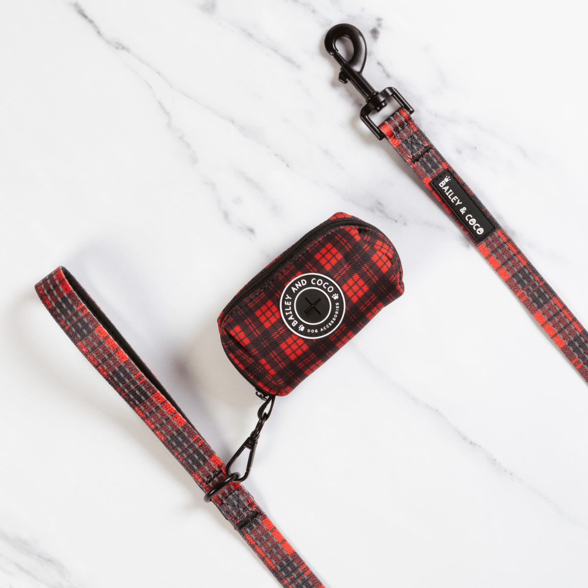 Trail & Glow® Dog Harness - The Red Tartan One: XL
