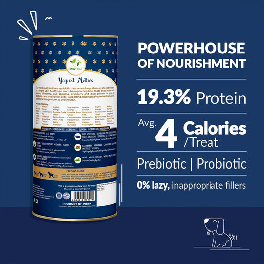 Pawfect Yogurt Melties Prebiotic and Probiotic Dog Treats: Blueberry & Yogurt (38g/1.34oz)