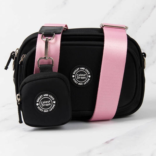Dog Walking Bag - Black with We're Jammin' Strap & Pouch