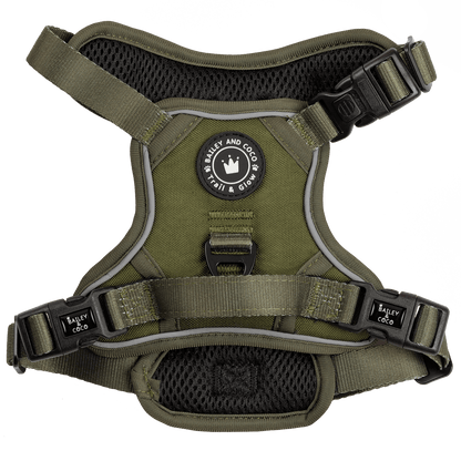 Trail & Glow® Dog Harness - The Khaki One: M