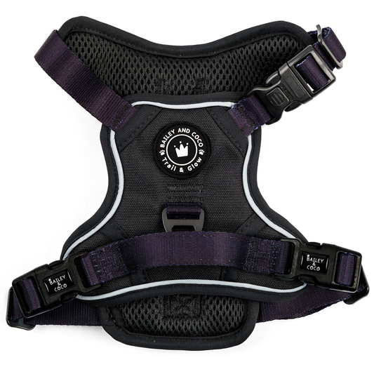 Trail & Glow® Dog Harness - The Jet Black One: Small