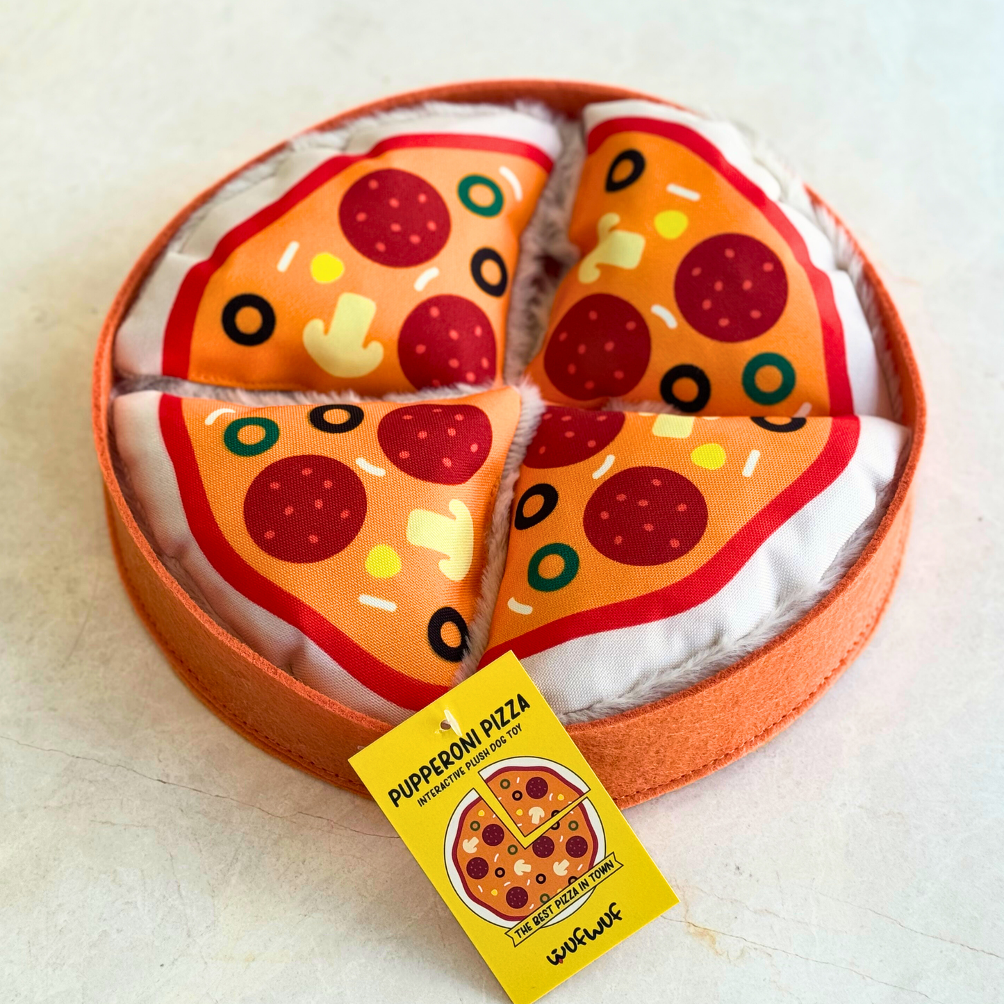 WufWuf Pupperroni Pizza & Mutt Beer Combo Pack, Interactive Plush Dog Toys