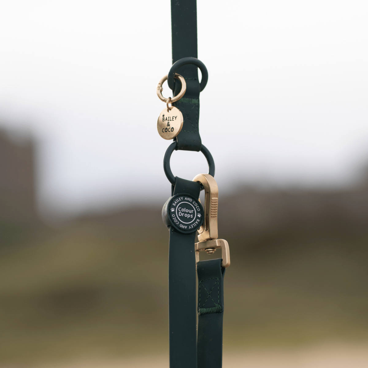 Waterproof Dog Lead - Colour Drops - Forest Green
