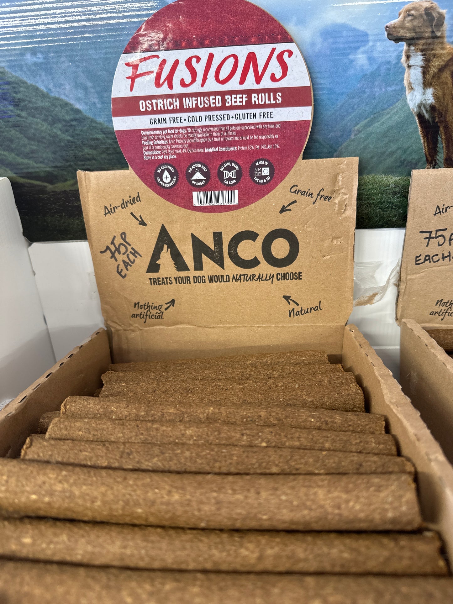 Anco Ostrich Infused Beef Rolls.