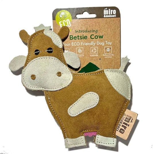 Betsie Cow - Eco Leather Dog Toy: Betsie