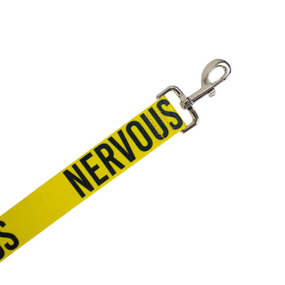 Awareness Training & Safety Dog lead 1.5m  'Hi-Vis NERVOUS': Red Caution