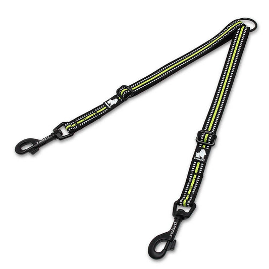 Reflective Double Lead Extender: Neon Yellow / L
