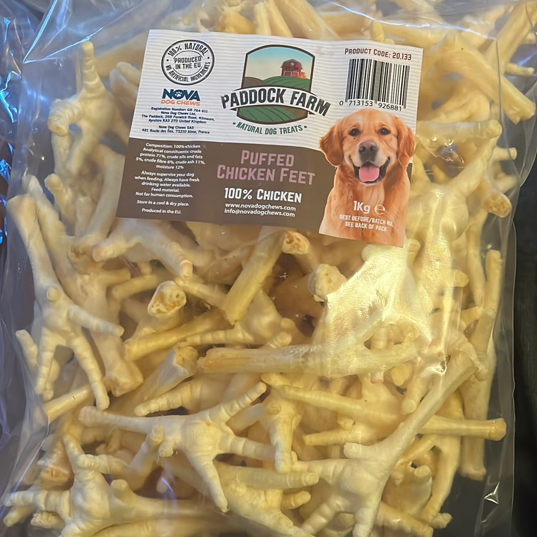Chicken Feet Puffed Furry Bairns Natural Dog Treats