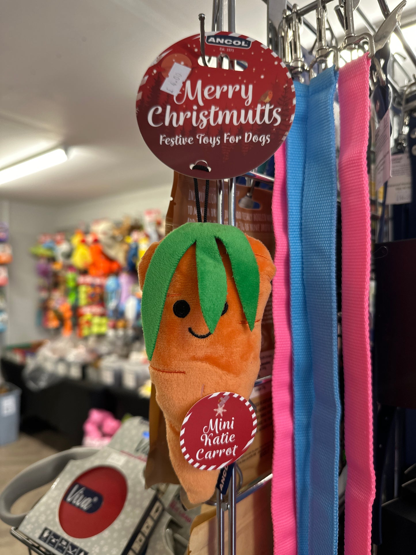 Ancol Mini Katie Carrot Dog Toy.