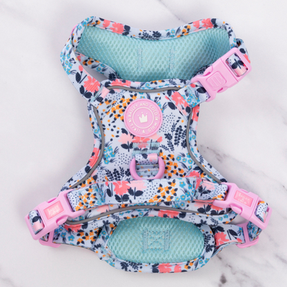 Floral Dog Harness - Colour Drops - Spring Dreams: XS