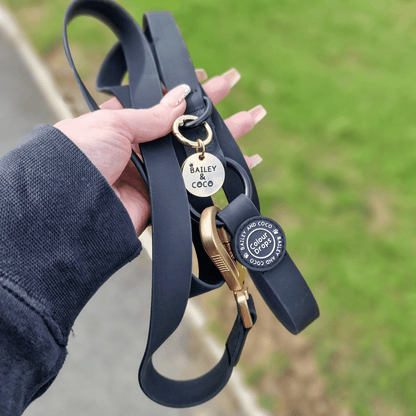 Waterproof Dog Lead - Colour Drops - Jet Black