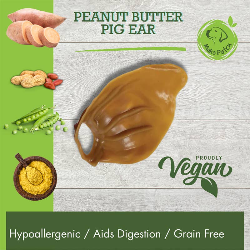 Vegan Dog Treats Pigs Ear Peanut Butter