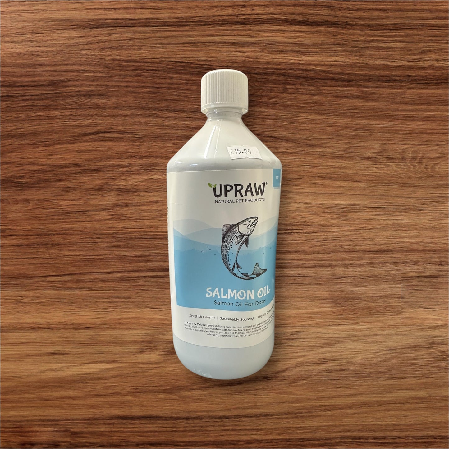 Upraw Salmon Oil 1litre bottle.