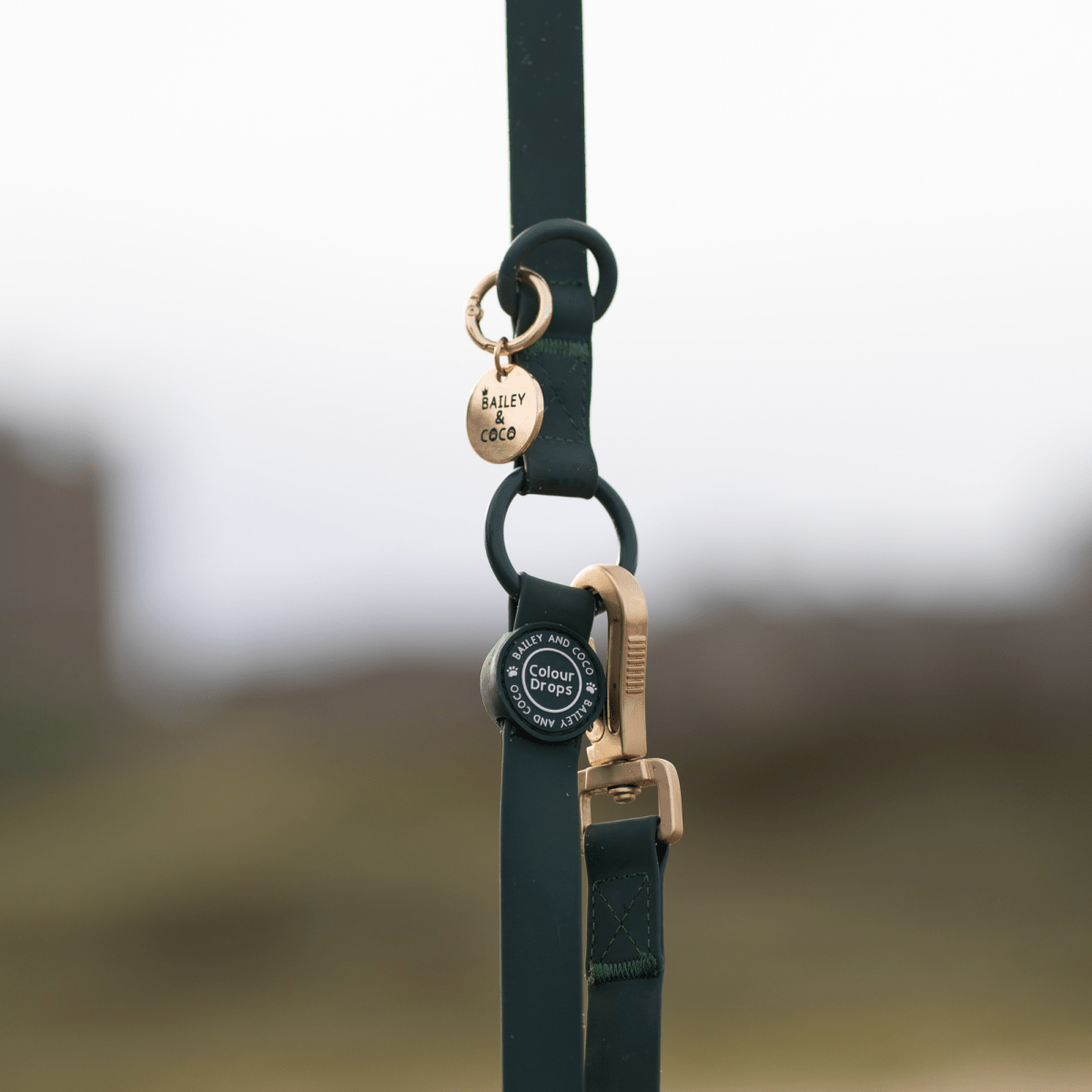 Waterproof Dog Lead - Colour Drops - Jet Black