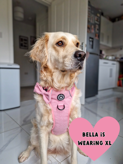TRAIL & GLOW® DOG HARNESS - BUBBLEGUM PINK TWEED: Extra Large