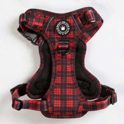 Trail & Glow® Dog Harness - The Red Tartan One: L